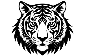 tiger head silhouette vector illustration