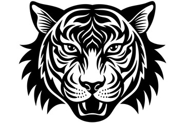 tiger head silhouette vector illustration