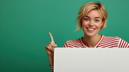 The woman in striped shirt.