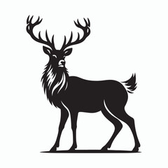 Deer silhouette vector on white background