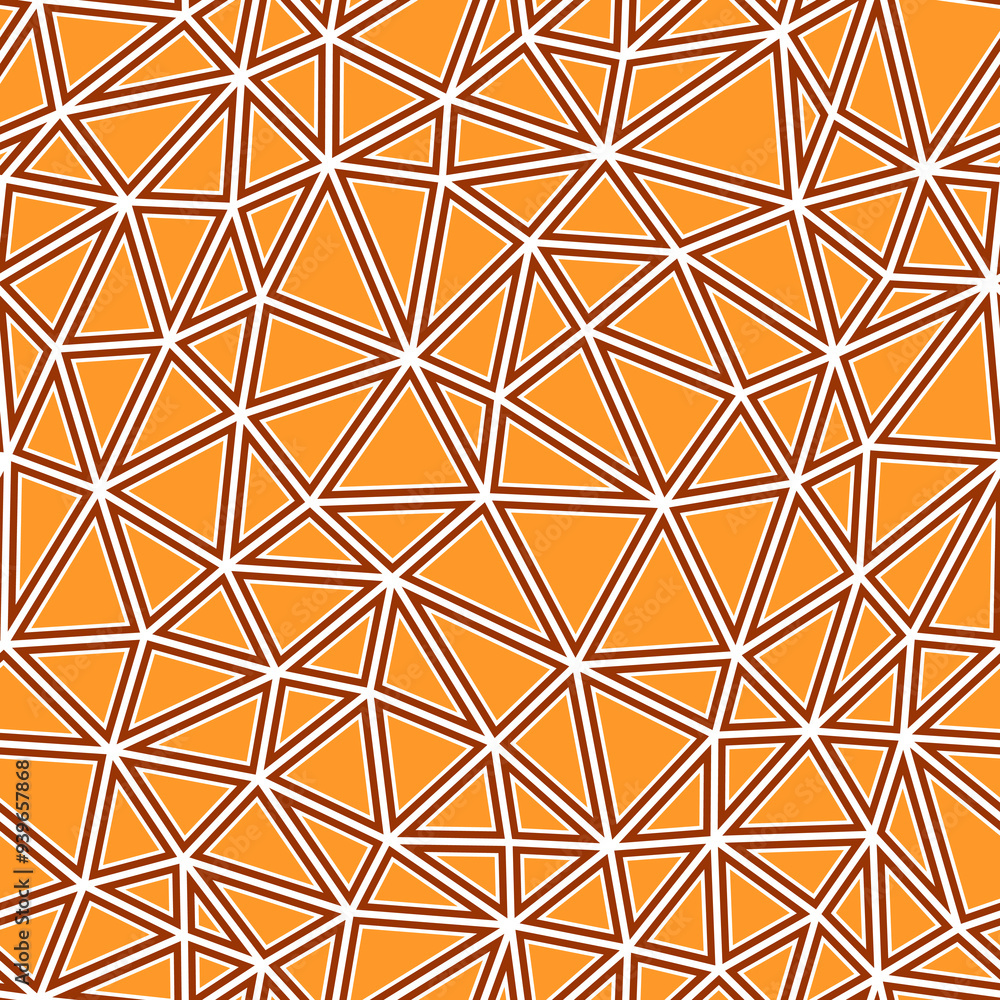 Poster minimal geometric background with compact triangles in a solid, warm rust palette. repeatable patter