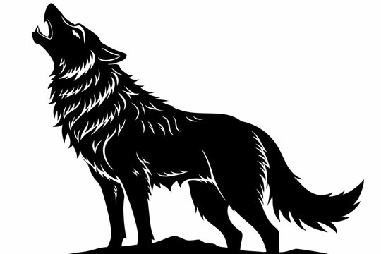 recommend clip art: Wolf silhouette vector illustration