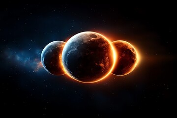 Obraz premium A detailed astronomical diagram explaining the alignment of the Earth, sun, and moon during a lunar eclipse, with clear labels and phases