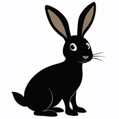 Obraz premium black and white rabbit isolated on white background. PNG Transparent file type with high definition quality And vibrant color grading Available.