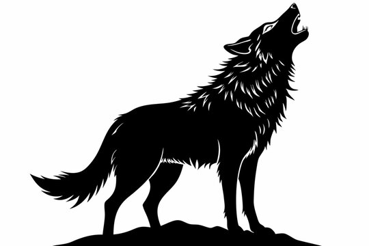 recommend clip art: Wolf silhouette vector illustration