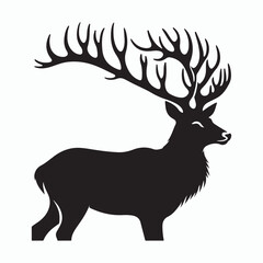 Deer silhouette vector on white background