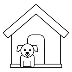 dog house coloring page, dog house outline, dog house illustration, cartoon dog house, kids coloring page, dog house sketch, dog in house, dog and kennel, dog house design, dog house clipart, dog