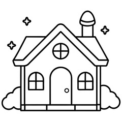 house coloring page, house outline, house illustration, cartoon house, kids coloring page, house sketch, cozy house, house with garden, house and trees, house with windows, house and roof, house silho