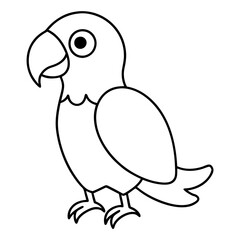 Fototapeta premium parrot coloring page, parrot outline, tropical bird, parrot illustration, cartoon parrot, kids coloring page, colorful parrot, parrot sketch, exotic bird, macaw, parrot perched, parrot with flowers,