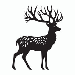 Deer silhouette vector on white background