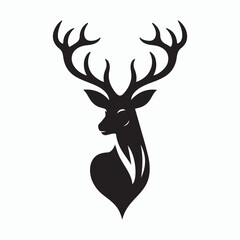 Deer silhouette vector on white background