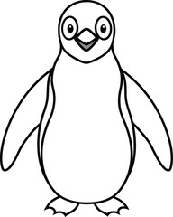 A charming penguin line art perfect for kids to color in a delightful graphic illustration for a coloring book
