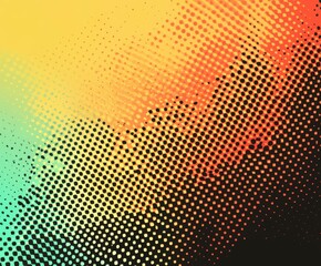 Colorful halftone gradient pattern blending shades of yellow and orange