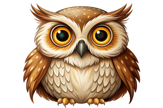 recommend clip art: A charming cartoon owl with large, expressive eyes and brown feathers. The owl is depicted in a friendly and approachable manner, symbolizing wisdom, knowledge, and a connection to nature.