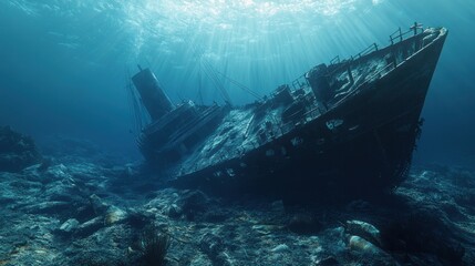 Fototapeta premium Shipwreck in the Deep