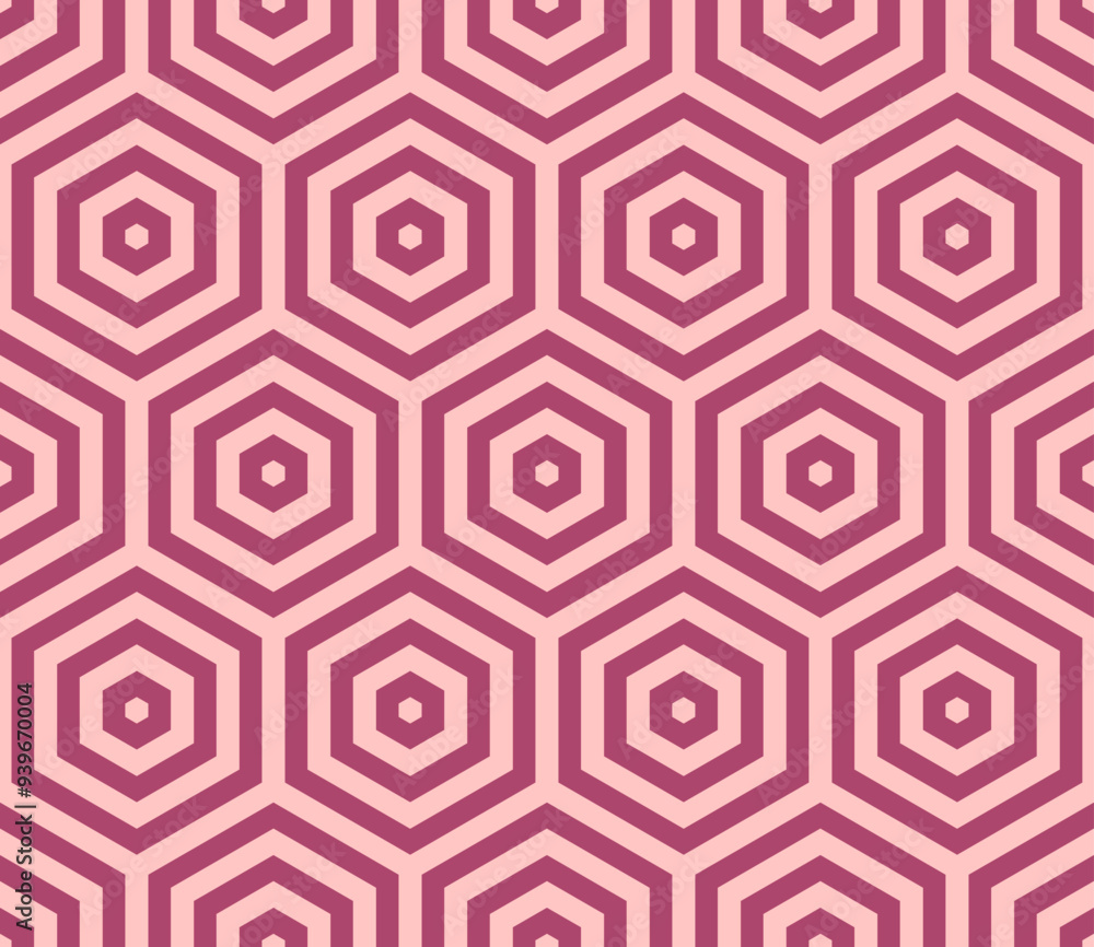 Poster mosaic hexagon shapes background. rosewood color on matching background. stacked hexagon bold mosaic