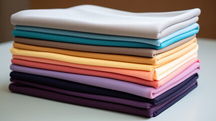 generated illustration stack of colorful microfiber cloth