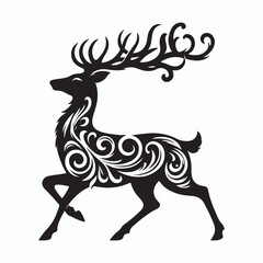 Deer silhouette vector on white background