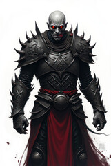 Fototapeta premium Cursed Warrior of Shadows , dark fantasy aesthetic, high-detail illustration, epic fantasy artwork, character concept art, rich color palette, dark and gritty style.