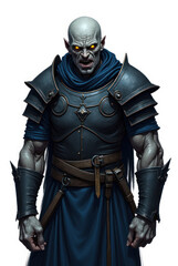 Fototapeta premium Cursed Warrior with Glowing Eyes , dark fantasy aesthetic, high-detail illustration, epic fantasy artwork, character concept art, rich color palette, dark and gritty style.