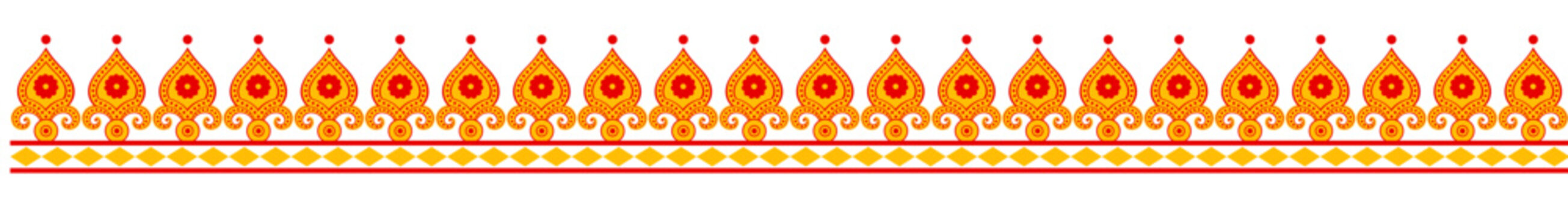 Durga Puja Offer Banner with Arch, Background Frame, and Decorative Border Featuring Goddess Durga, Happy Durga Puja Message, Sale, Discount Tags, and Promotion for Navratri, Ganesh Chaturthi