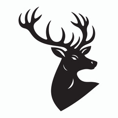 Deer silhouette vector on white background