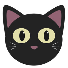 Halloween. Gato negro simpático. Ilustración digital sin fondo.