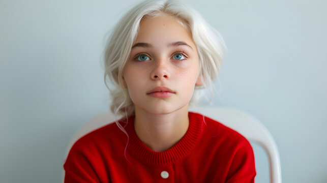 Pretty Albino Teen Girl Beautiful Unique Woman Fas