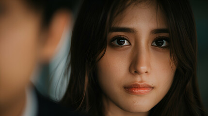 Psychology Depression Asian Young Couple Love Woma