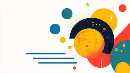 Obraz premium Worldwide connection, minimalist philosophy, futuristic network, flat design illustration