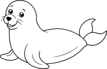 Playful seal line art for kids coloring books offering an adorable and easy-to-color drawing to inspire creativity and joy






