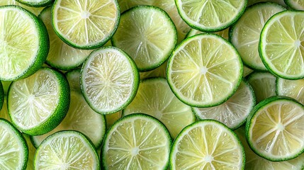   A batch of halved limes, perfect for garnishing or using in cocktails