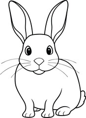 Whimsical rabbit line drawings for kids coloring books simple art to delight and entertain
