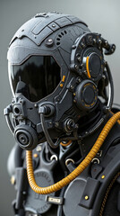 Fototapeta premium A close up of a helmet with a helmet attached to it