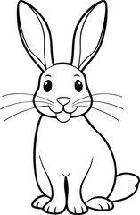 Cute rabbit line art perfect for kids coloring books simple and fun designs for young artists
