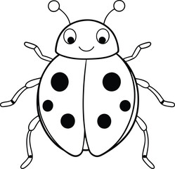 Fototapeta premium Cute ladybug line art graphic illustration ideal for kids coloring books simple design brings joy and imagination to young children