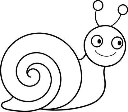 recommend clip art: Delightful snail line art designed for kids coloring books charming and easy to color for hours of fun
                    
                    