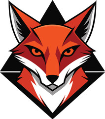 Unique graphic depiction of a fox head with vibrant hues and geometric patterns creating a striking effect
