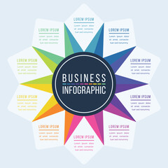 10 Options Infographic design 10 Steps, objects, elements or options business information template