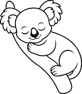 recommend clip art: Charming koala line art for children’s coloring books delightful graphic for young artists to enjoy
                    