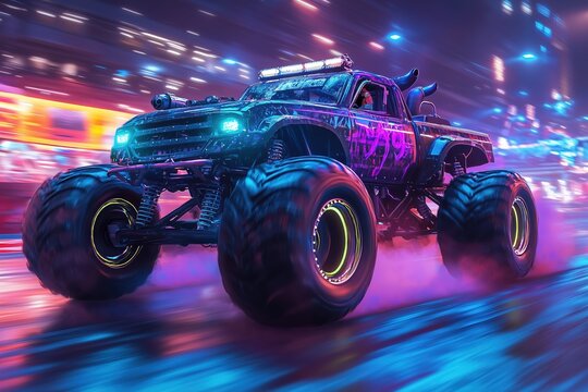 Monster truck in action 