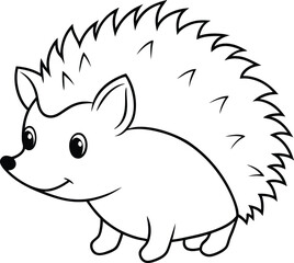 Adorable hedgehog line drawing great for kids coloring books fun and engaging art for little ones to explore

