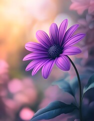 Solitary Purple Daisy