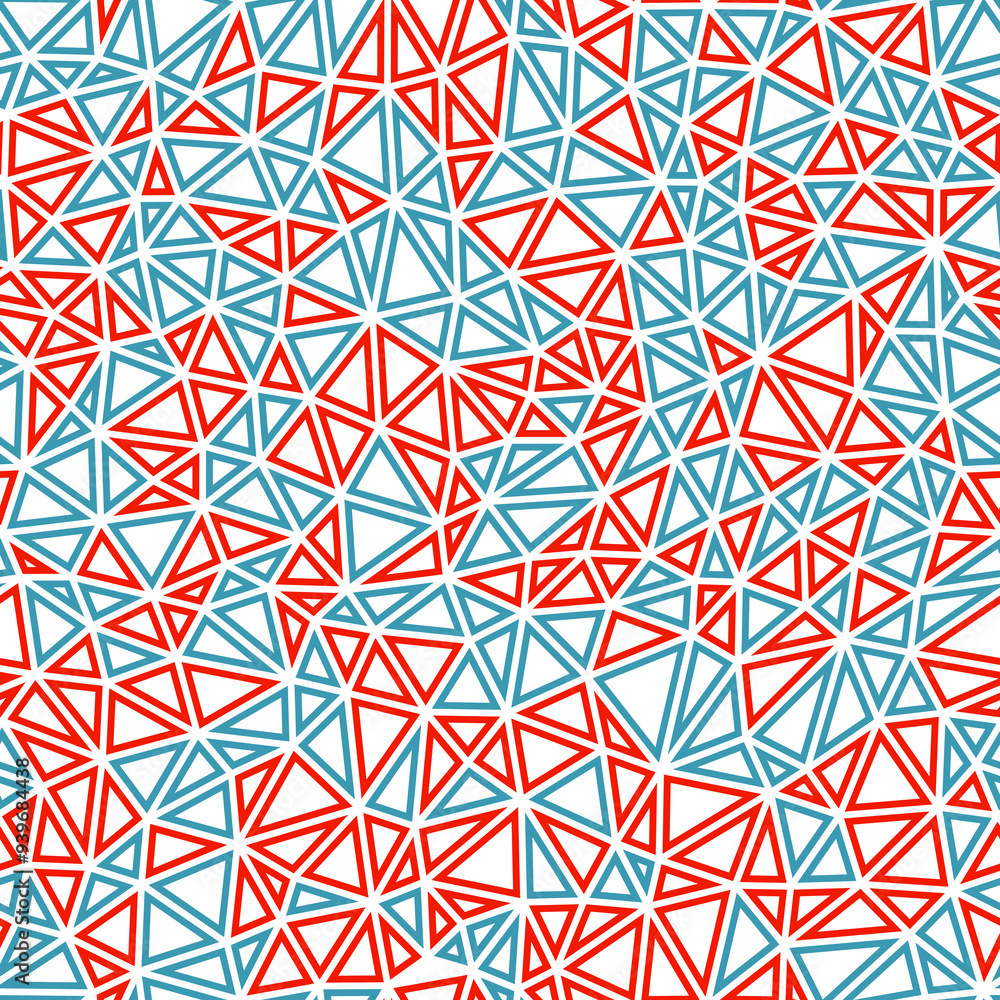 Poster geometric pattern with small triangles in multiple colors. seamless vector illustration with outline