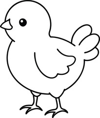 Sweet chick line art ideal for kids coloring book brighten up young ones day with this cute and simple graphic
