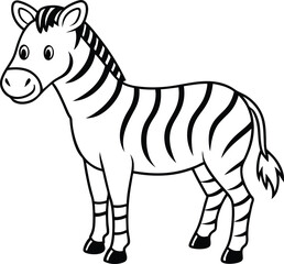 Delightful zebra illustration for kids coloring book with a cute and simple design





