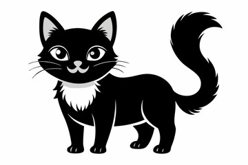 Cute Cat Silhouette Vector Illlustration