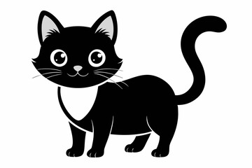 Cute Cat Silhouette Vector Illlustration