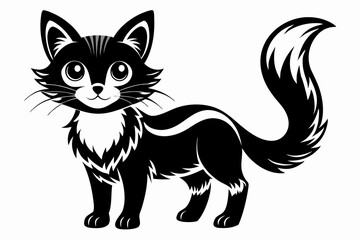 Cute Cat Silhouette Vector Illlustration