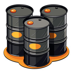 Black oil barrels vector
